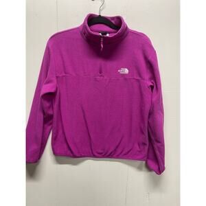 The North Face Womens 1/4 Zip Lightweight Long Sleeve Fleece Magenta Size Small